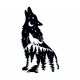 Howling wolf decal engraving laser cut