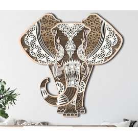 Multi-layer Elephant Mandala laser cut svg