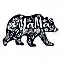 Mama Bear floral art laser cut vector file