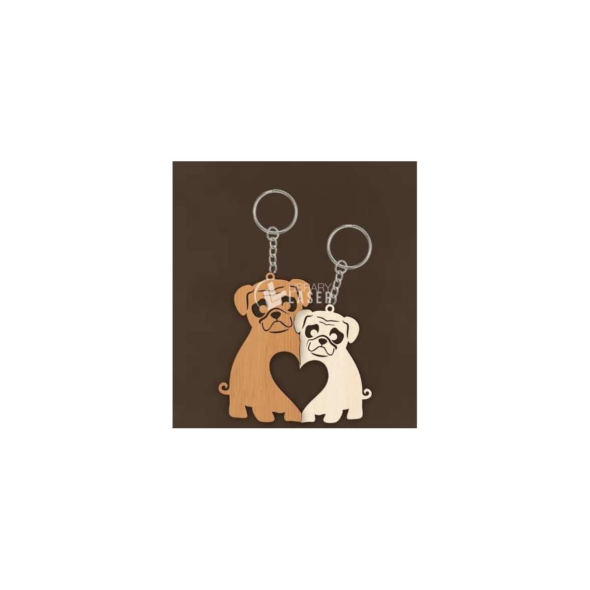 Dog keychain laser cut vector file