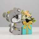 Teddy bear flower holder laser cut design
