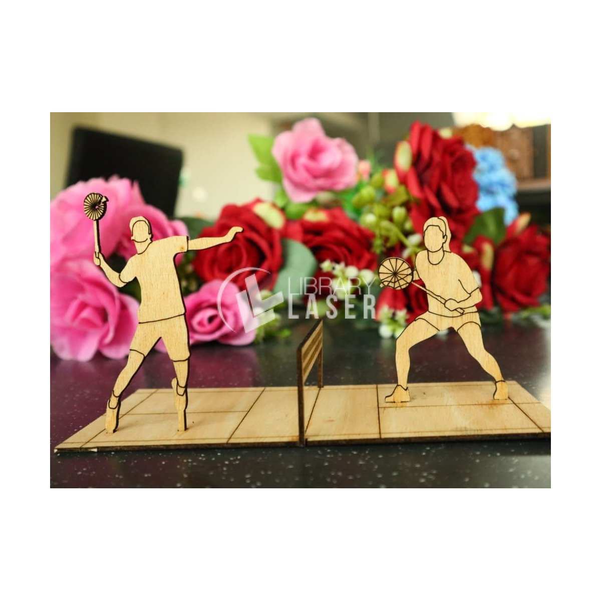 Badminton court model laser cut vector file