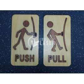 Push/Pull door signs laser cut vector file