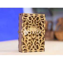 Wooden playing card box laser cut vector