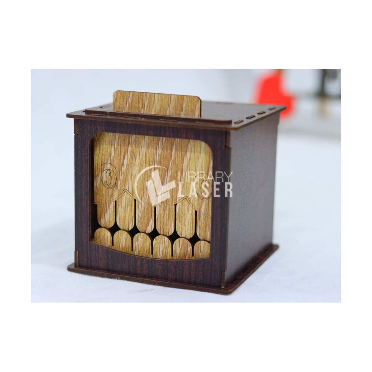 Caja de madera estilo terror archivo láser