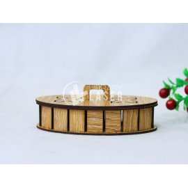 Oval wooden box laser cut vector file