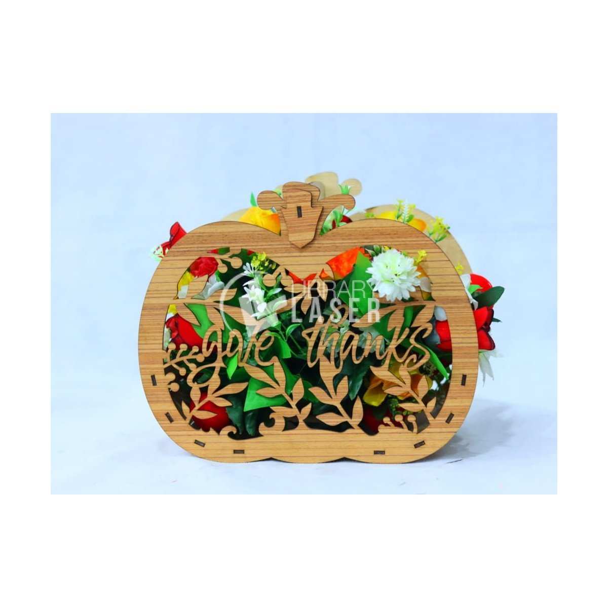 Thanksgiving pumpkin basket laser cut file