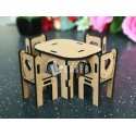 Dollhouse dining room furniture laser cut