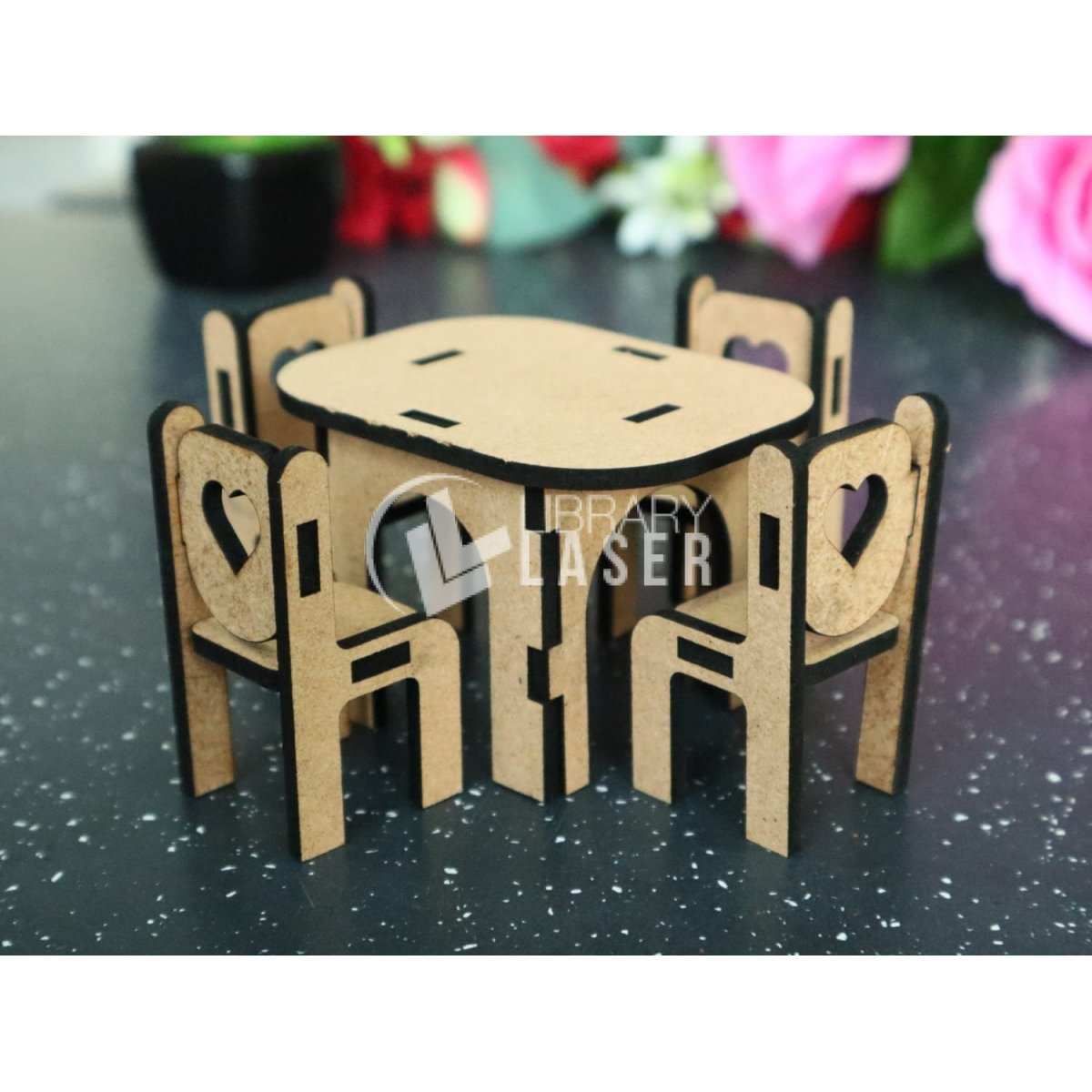 Dollhouse dining room furniture laser cut