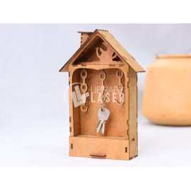 Gabinete para llaves con cajón madera láser