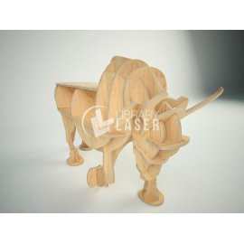 Estante decorativo Toro de carga madera láser