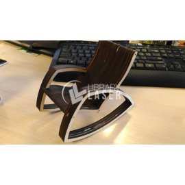 Miniature wooden armchair laser cut vector