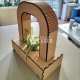 Foco decorativo para plantas madera láser