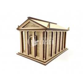 Greek Temple recipe box laser cut vector