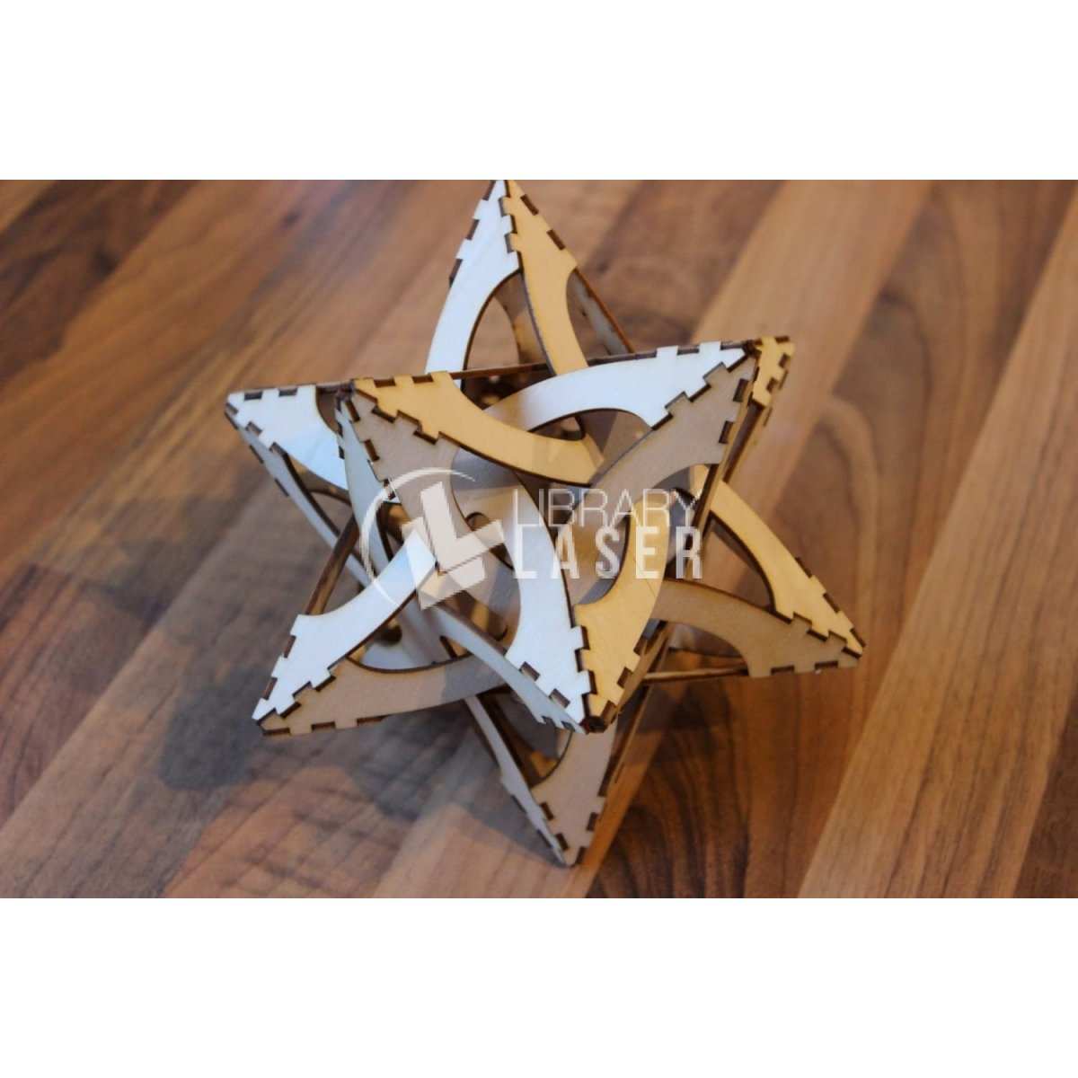 Stellated Icosahedron puzzle laser cut svg