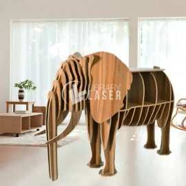 Estante con forma de elefante archivo láser