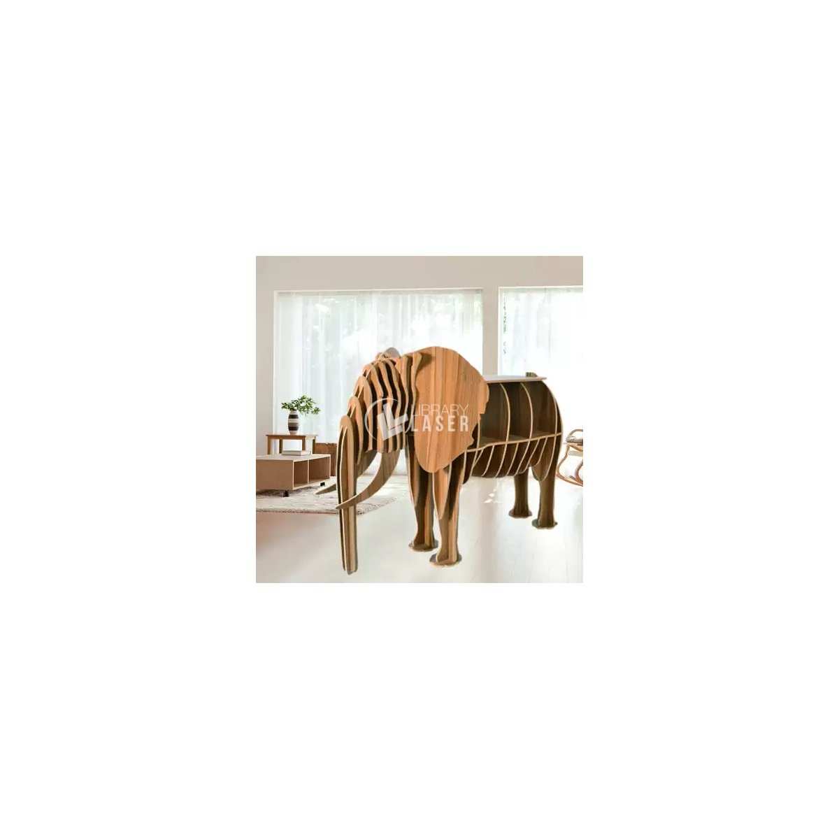 Elephant shaped shelf laser cut vector file