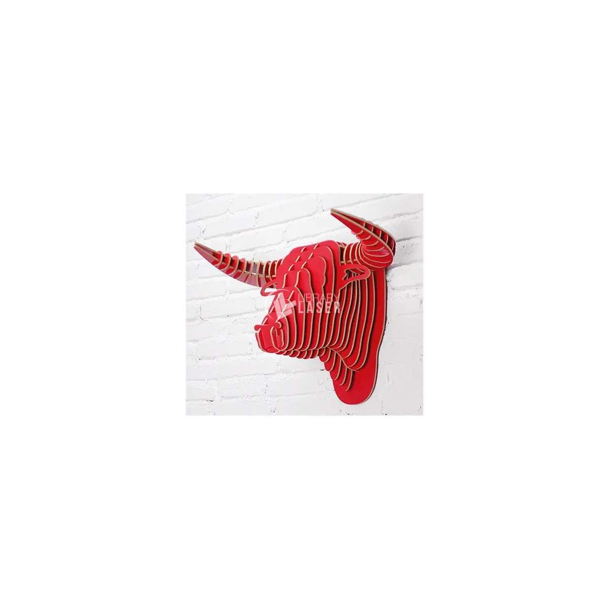 Bull head wall decor laser cut vector file