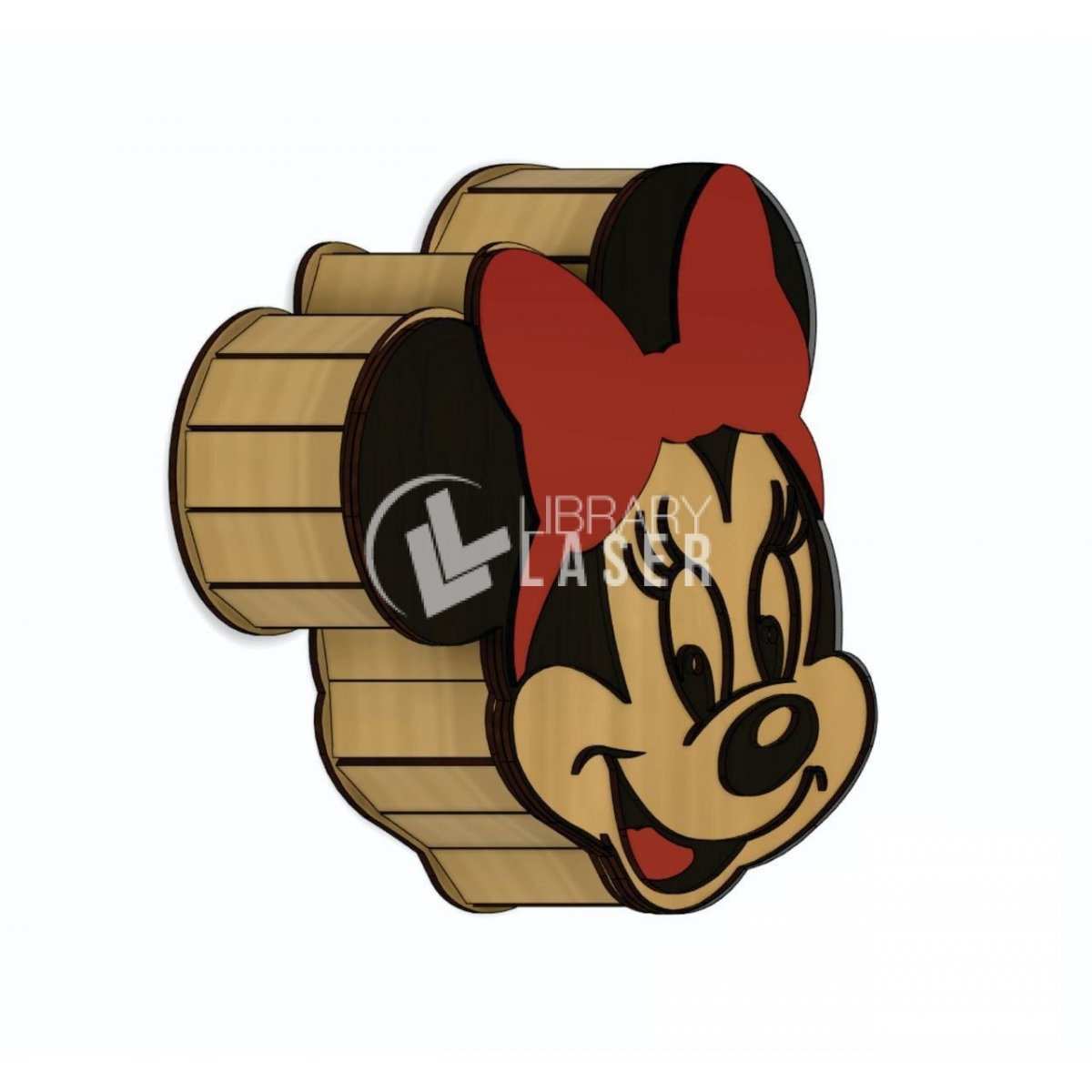 Minnie Mouse box laser cut vector file