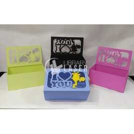 Cute gift box with lid laser cut dxf file