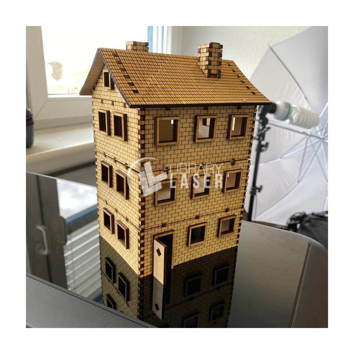 Three floor house laser cut dxf vector file