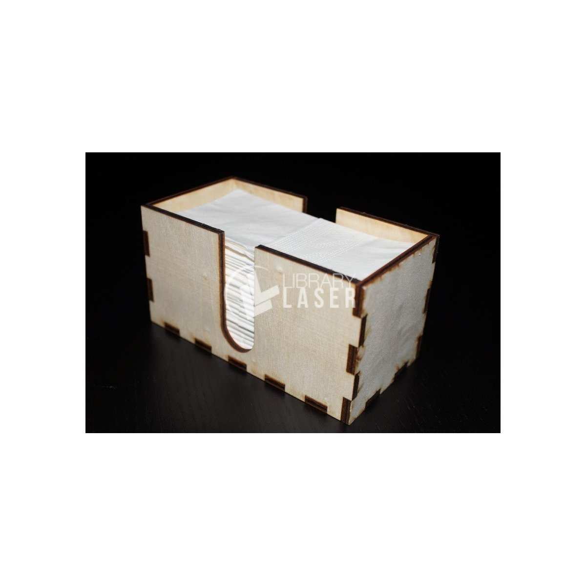 Caja de madera para pañuelos archivo láser