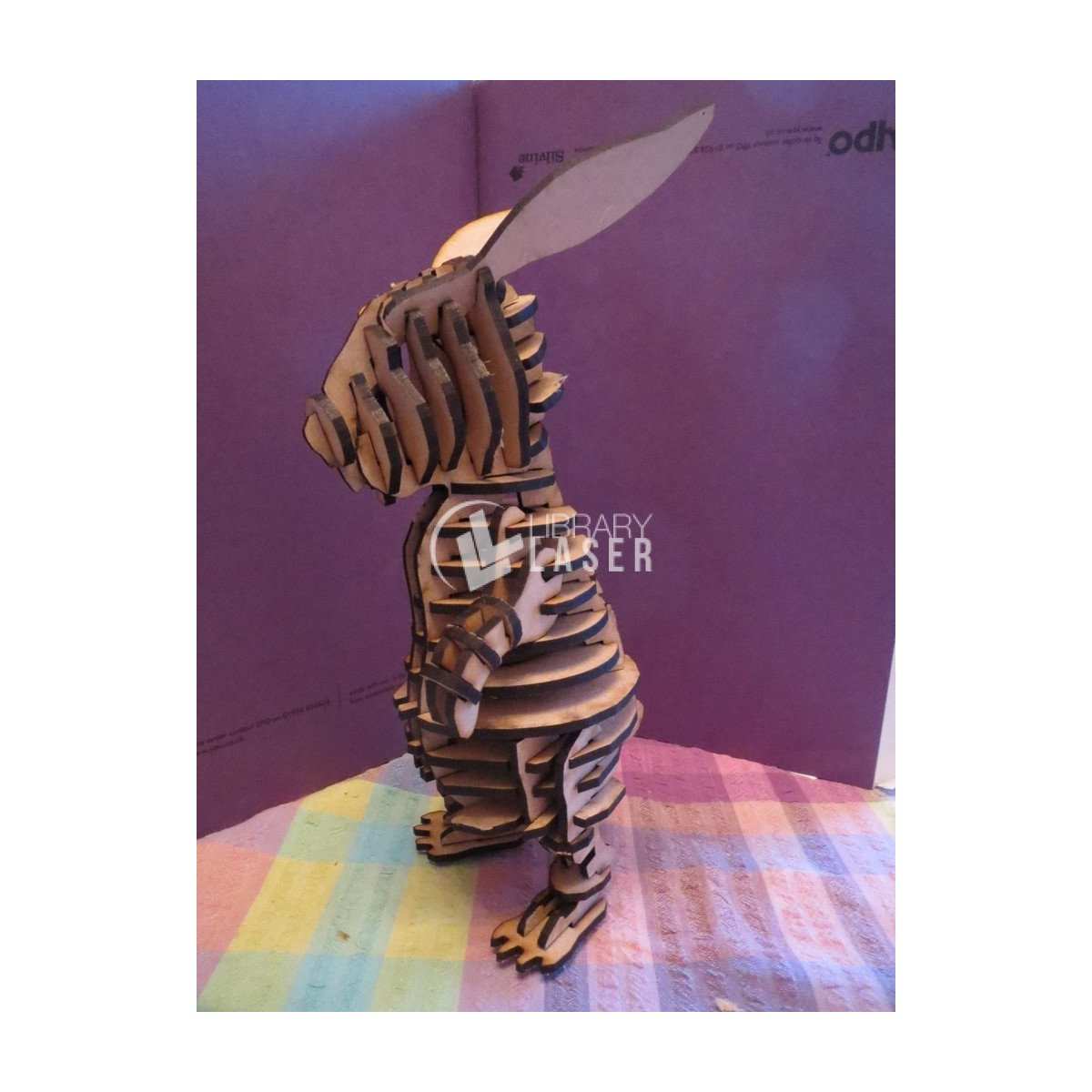 Rompecabezas 3D de Conejo archivo láser