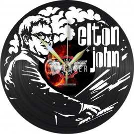 Plantilla reloj disco de vinilo Elton John vector corte láser