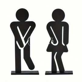 Restroom Sign Set - Bathroom Signage Laser Cut Vector Design