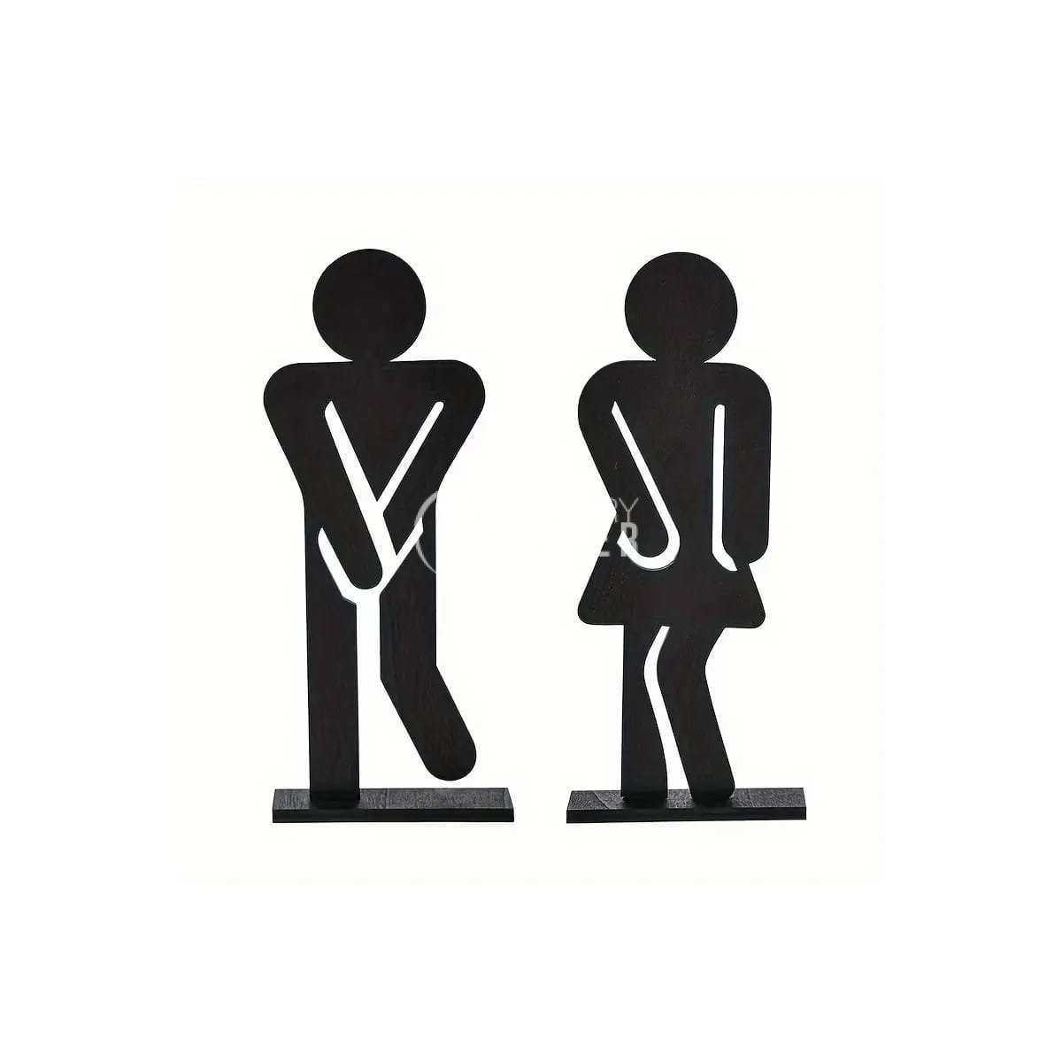 Set de letreros para baño señalización vector corte láser