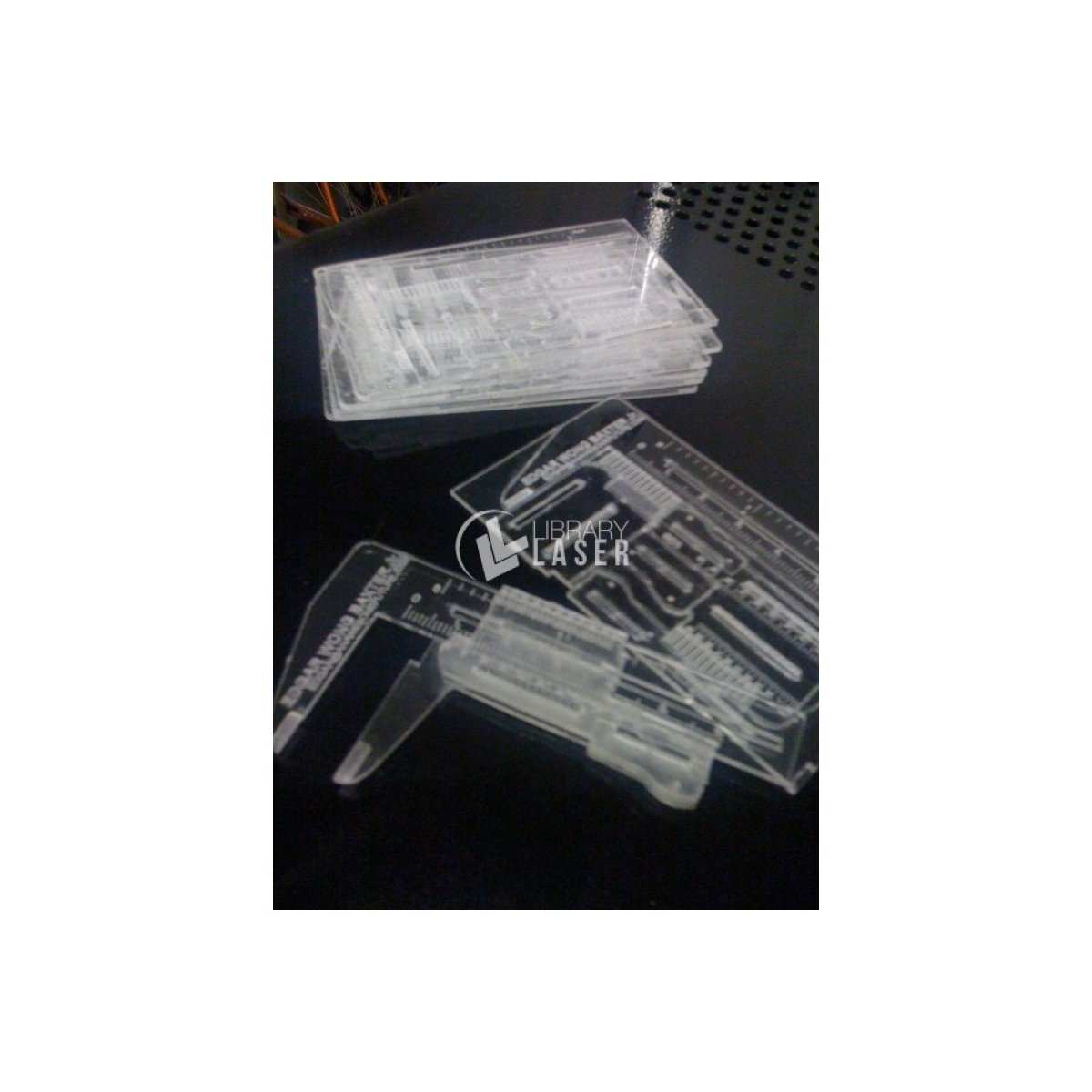 Vernier Caliper Business Card Vector - Laser Cut Tool Design
