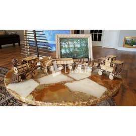 Tren navideño 3mm rompecabezas 3D archivo corte láser