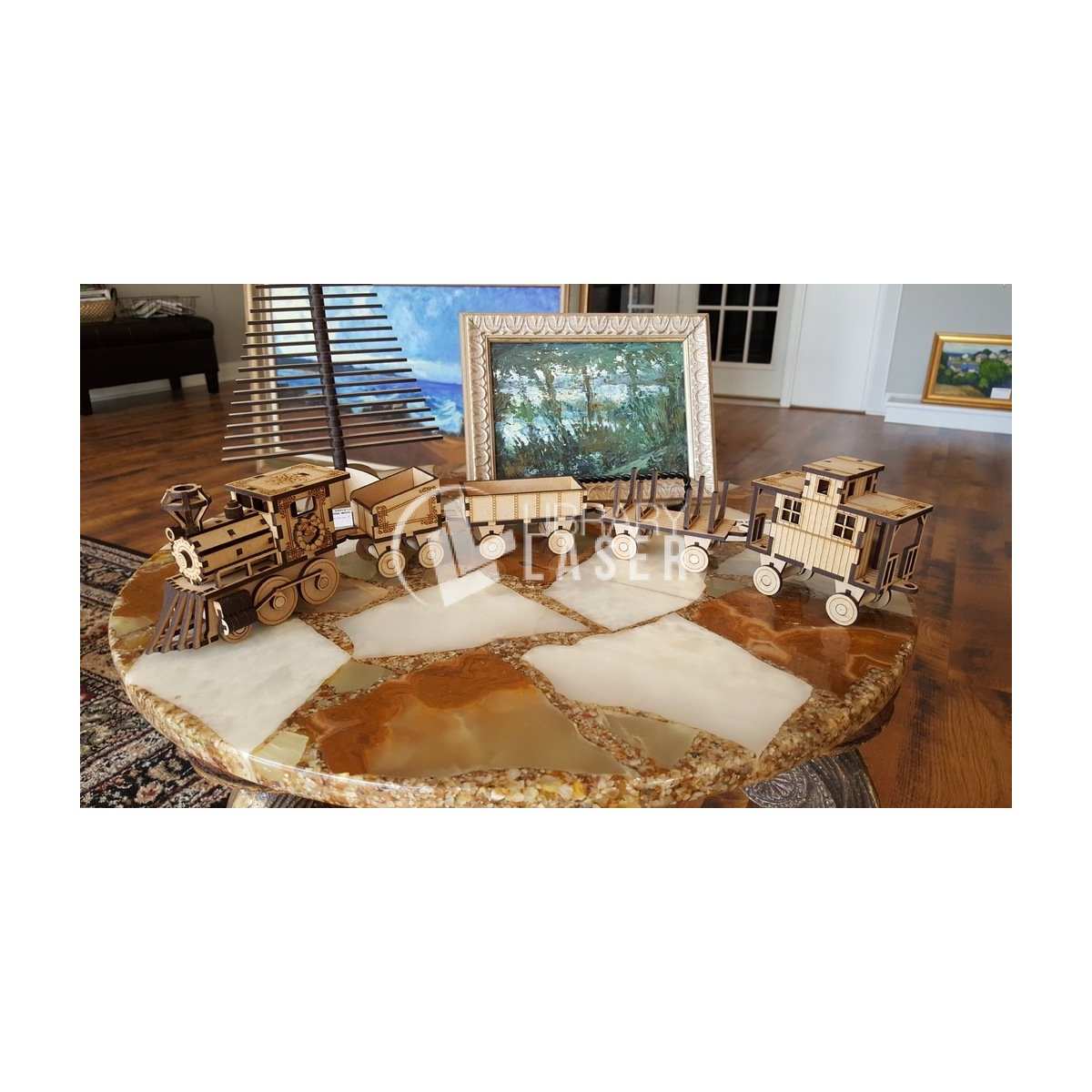 3D Christmas Train Puzzle 3mm - Laser Cut Wooden Toy Plan