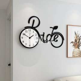 Reloj de pared moderno bicicleta creativa vector corte láser