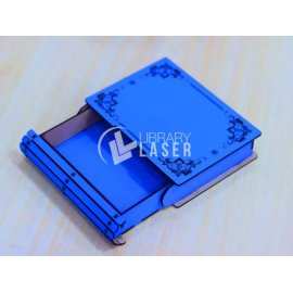 Caja libro decorativa con cajón vector corte láser