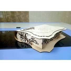 Living Hinge Folding Book Box - Flexible Laser Cut Wood File