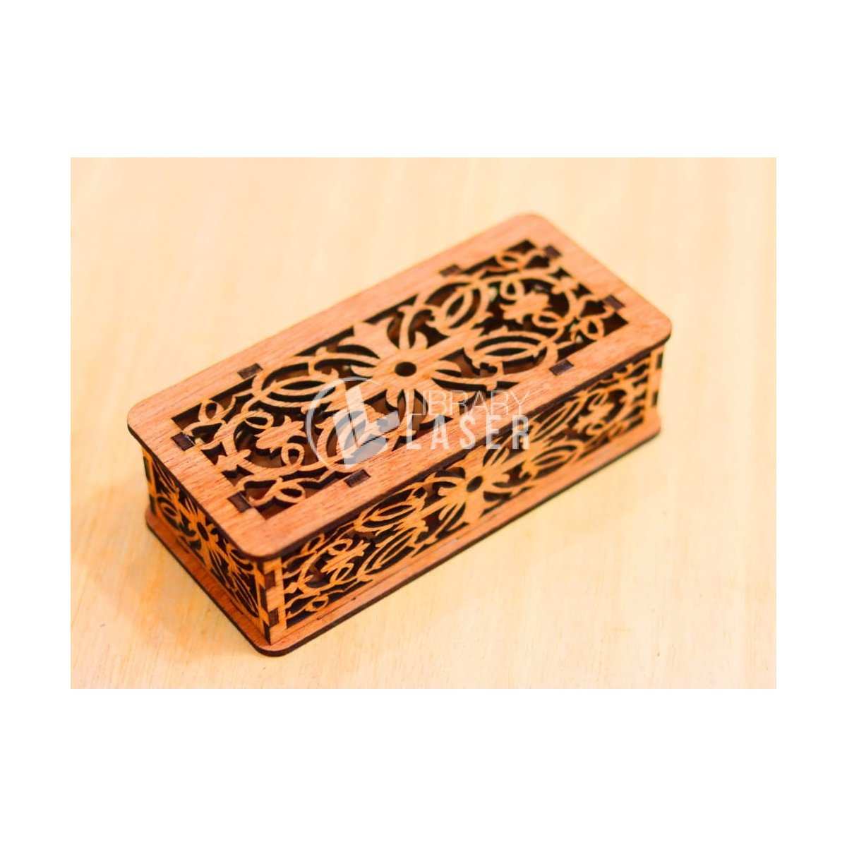 Caja de almacenamiento decorativa con tapa archivo corte láser
