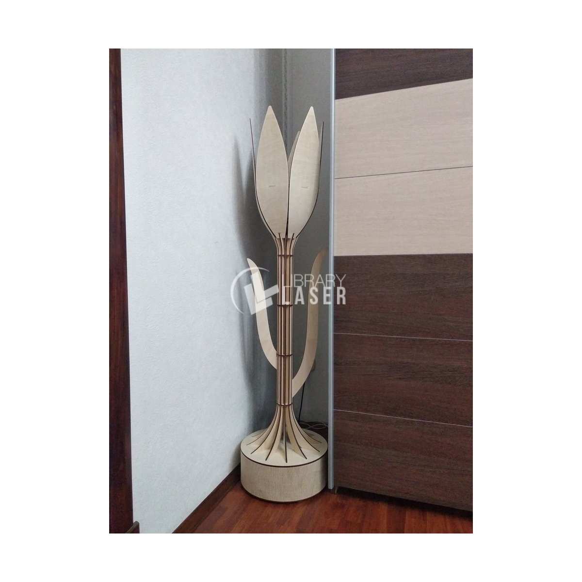 Lámpara de pie decorativa tulipán vector corte láser