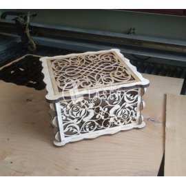 Caja de madera decorativa plantilla archivo corte láser