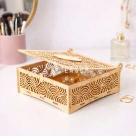 Joyero de madera decorativo caja plantilla corte láser
