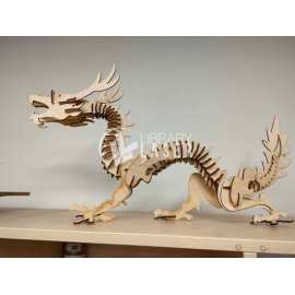 Rompecabezas 3D dragón maqueta madera archivo corte láser
