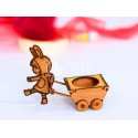 Carrito huevo de Pascua 3mm madera archivo corte láser