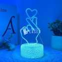 Lámpara LED 3D corazón con dedos acrílico vector corte láser