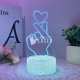 Lámpara LED 3D corazón con dedos acrílico vector corte láser