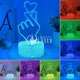 Finger Heart 3D LED Lamp - Acrylic Love Sign Laser Cut Vector