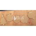 Living Hinge Christmas Ornaments - Flexible Wood Laser Cut SVG