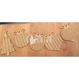 Living Hinge Christmas Ornaments - Flexible Wood Laser Cut SVG