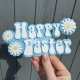 Happy Easter Cake Topper - Daisy Flower Plaque Laser Cut SVG