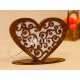 Lámpara forma de corazón 3mm madera acrílico archivo láser