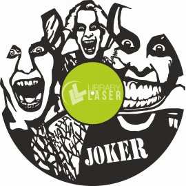 Reloj de pared disco vinilo Joker plantilla corte láser